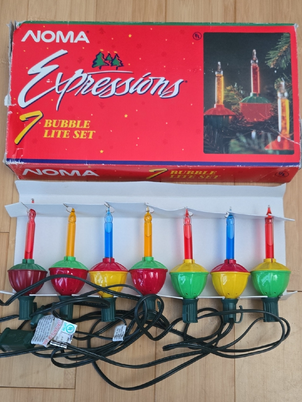 Vintage Noma Bubble Lights 7 Light Set